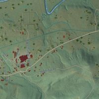 Second close-up of the map of Danville, Arkansas print showing more streets and buildings