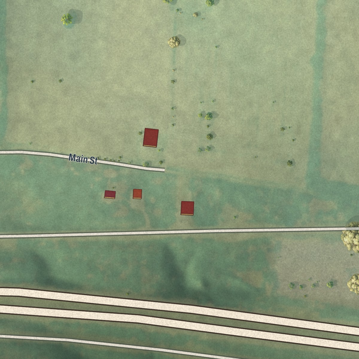 Second close-up of the map of Danville, Missouri print showing more streets and buildings