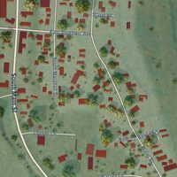 Second close-up of the map of Darby, Montana print showing more streets and buildings