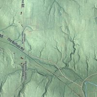 Second close-up of the map of Darien, New York print showing more streets and buildings