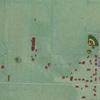 Second close-up of the map of Darrtown, Ohio print showing more streets and buildings