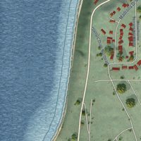 Second close-up of the map of Dash Point, Washington print showing more streets and buildings