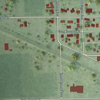 Second close-up of the map of Davenport, Nebraska print showing more streets and buildings