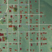 Second close-up of the map of Davenport, Oklahoma print showing more streets and buildings