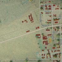 Second close-up of the map of Davenport, Washington print showing more streets and buildings