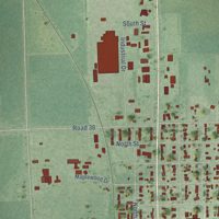 Second close-up of the map of David City, Nebraska print showing more streets and buildings