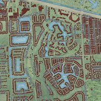 Second close-up of the map of Davie, Florida print showing more streets and buildings
