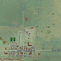 Second close-up of the map of Davis Junction, Illinois print showing more streets and buildings