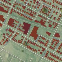 Second close-up of the map of Davis Square, Massachusetts print showing more streets and buildings