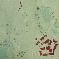 Second close-up of the map of Davisboro, Georgia print showing more streets and buildings