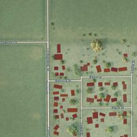 Second close-up of the map of Dawson, Illinois print showing more streets and buildings