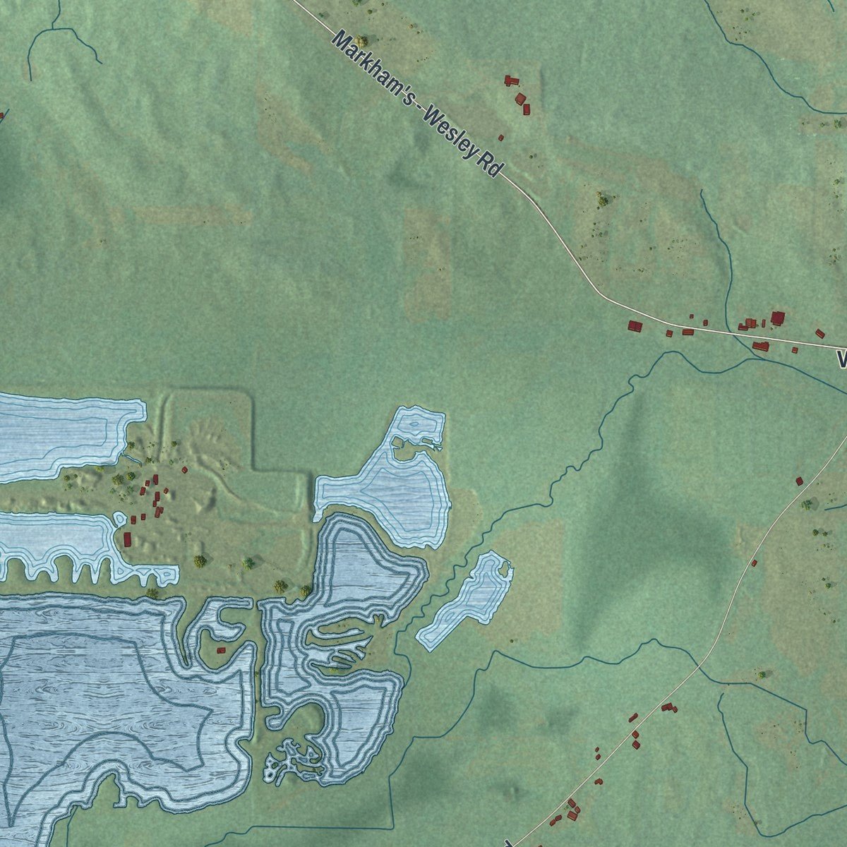 Second close-up of the map of Dayton, New York print showing more streets and buildings