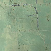 Second close-up of the map of Dayton, Tuscola County, Michigan print showing more streets and buildings