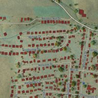 Second close-up of the map of Dayton, Virginia print showing more streets and buildings