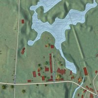 Second close-up of the map of Dayville, Connecticut print showing more streets and buildings