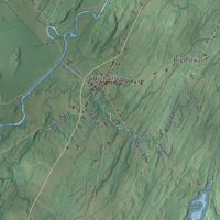 Second close-up of the map of De Kalb, New York print showing more streets and buildings