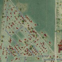 Second close-up of the map of De Leon Springs, Florida print showing more streets and buildings