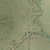 Second close-up of the map of Dean, Texas print showing more streets and buildings