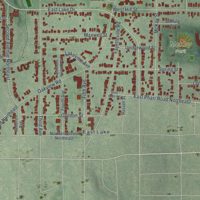 Second close-up of the map of Decatur, Georgia print showing more streets and buildings