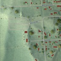 Second close-up of the map of Decatur, Nebraska print showing more streets and buildings
