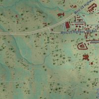 Second close-up of the map of Decatur, Texas print showing more streets and buildings