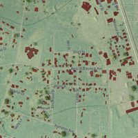 Second close-up of the map of Deenwood, Georgia print showing more streets and buildings