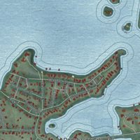 Second close-up of the map of Deephaven, Minnesota print showing more streets and buildings