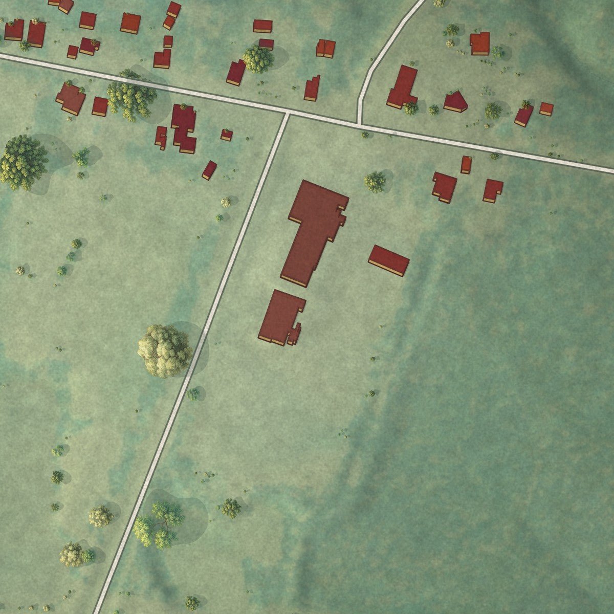 Second close-up of the map of Deepstep, Georgia print showing more streets and buildings