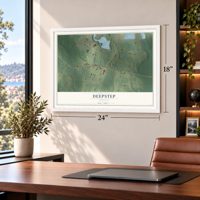 Deepstep, Georgia map, 18 x 24 inch print in a white frame in a home office