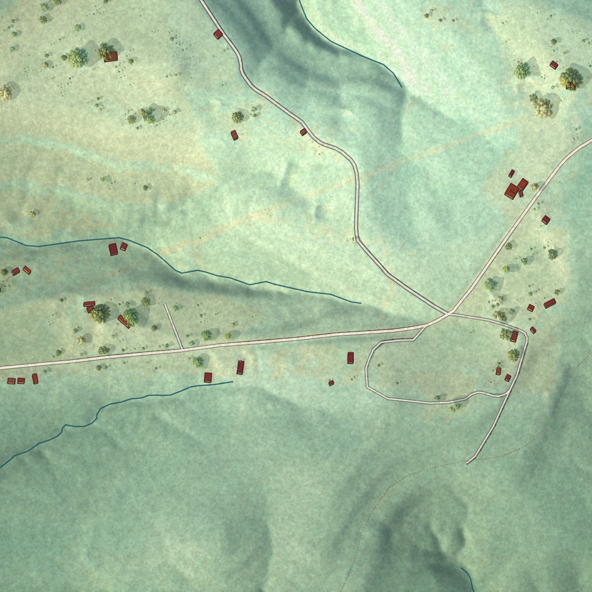 Second close-up of the map of Deer, Arkansas print showing more streets and buildings