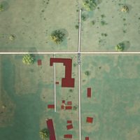 Second close-up of the map of Deer Creek, Oklahoma print showing more streets and buildings