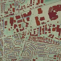 Second close-up of the map of Deer Park, New York print showing more streets and buildings