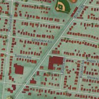 Second close-up of the map of Deer Park, Ohio print showing more streets and buildings