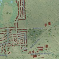 Second close-up of the map of Deer Park, Washington print showing more streets and buildings