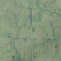 Second close-up of the map of Deerfield, Indiana print showing more streets and buildings
