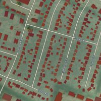 Second close-up of the map of Deerfield, Kentucky print showing more streets and buildings