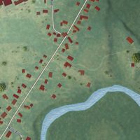 Second close-up of the map of Deerfield, Michigan print showing more streets and buildings