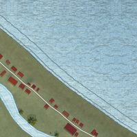 Second close-up of the map of Deering, Alaska print showing more streets and buildings