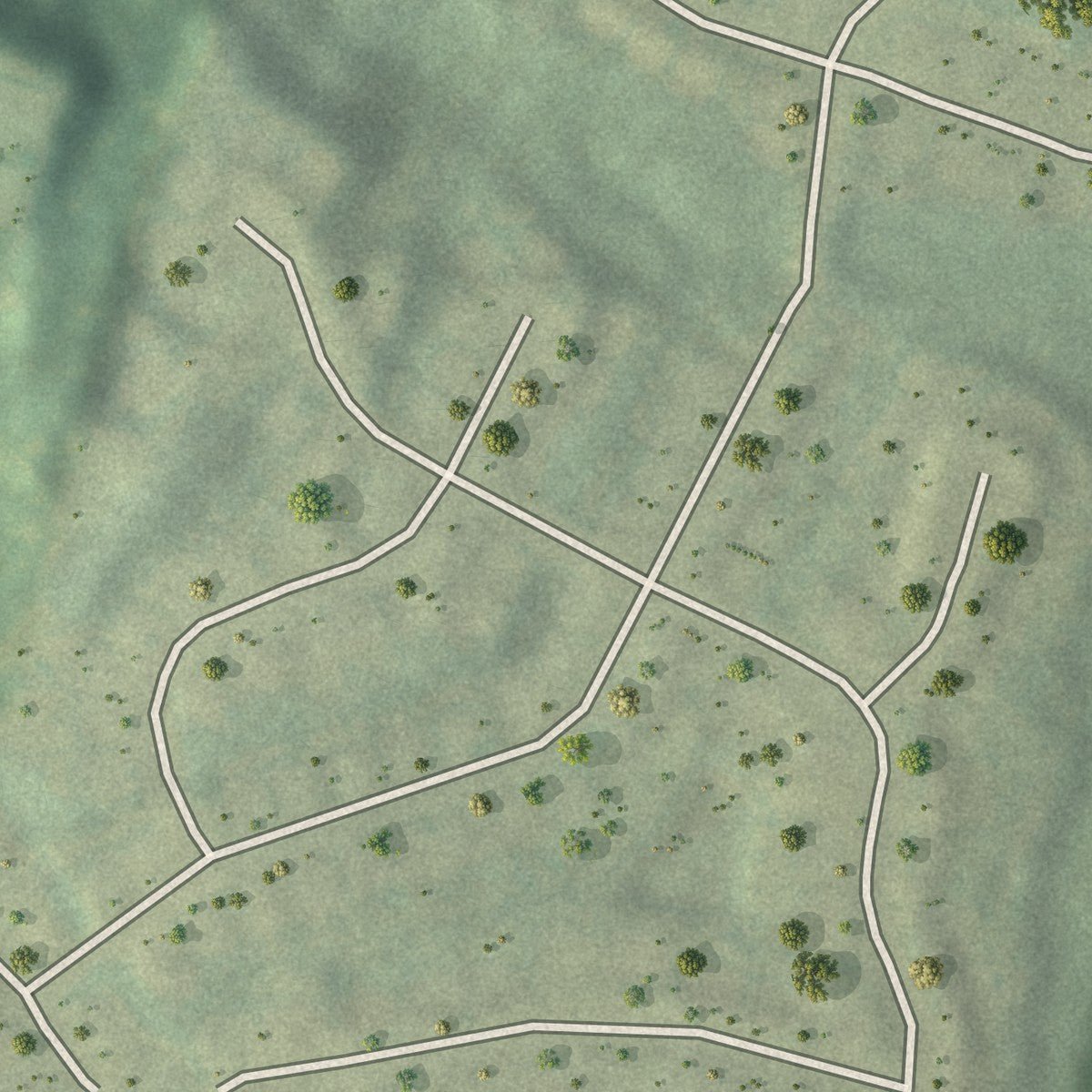 Second close-up of the map of Deerwood, Georgia print showing more streets and buildings
