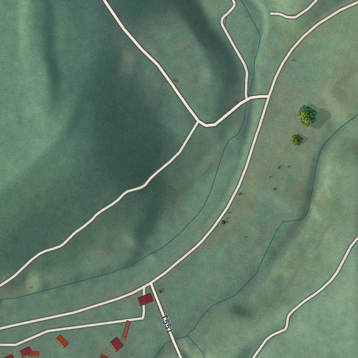 Second close-up of the map of Defiance, Pennsylvania print showing more streets and buildings