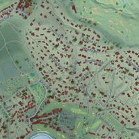 Second close-up of the map of Del Monte Forest, California print showing more streets and buildings