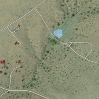 Second close-up of the map of Del Muerto, Arizona print showing more streets and buildings