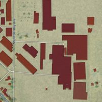 Second close-up of the map of Del Rey, California print showing more streets and buildings