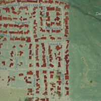 Second close-up of the map of Del Rio, California print showing more streets and buildings