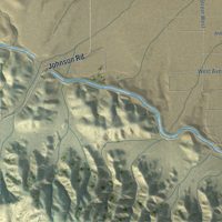 Second close-up of the map of Del Sur, California print showing more streets and buildings