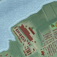 Second close-up of the map of Delanco, New Jersey print showing more streets and buildings
