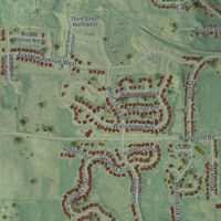 Second close-up of the map of Delano, Minnesota print showing more streets and buildings