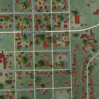 Second close-up of the map of Delavan, Illinois print showing more streets and buildings