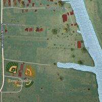 Second close-up of the map of Delcambre, Louisiana print showing more streets and buildings