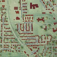 Second close-up of the map of Dell Rapids, South Dakota print showing more streets and buildings